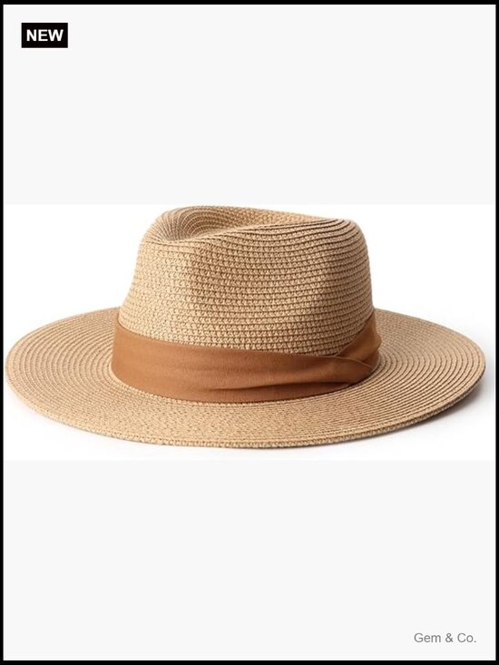 Women\'s Straw Panama Sun Hat Wide Brim Fedora UPF 50+ main image 7